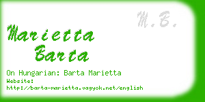 marietta barta business card